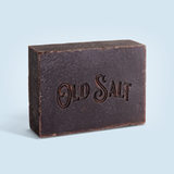 Bourbon & Vanilla bar of soap with 'Old Salt' branding on a white background