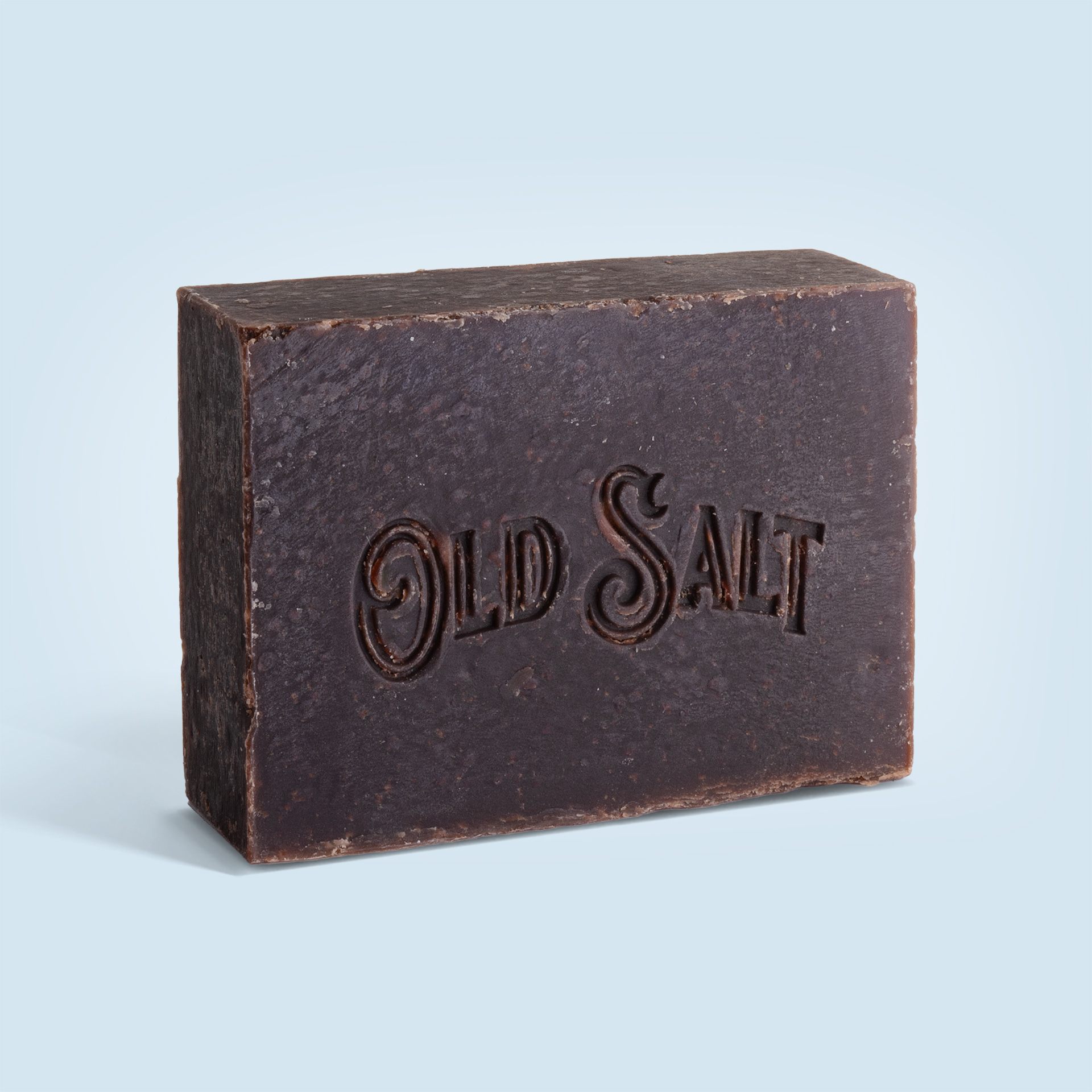 Bourbon & Vanilla bar of soap with 'Old Salt' branding on a white background